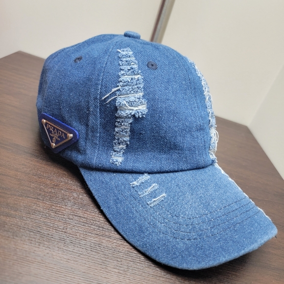 Fashion Blue Distressed Denim Cap - Picture 1 of 2